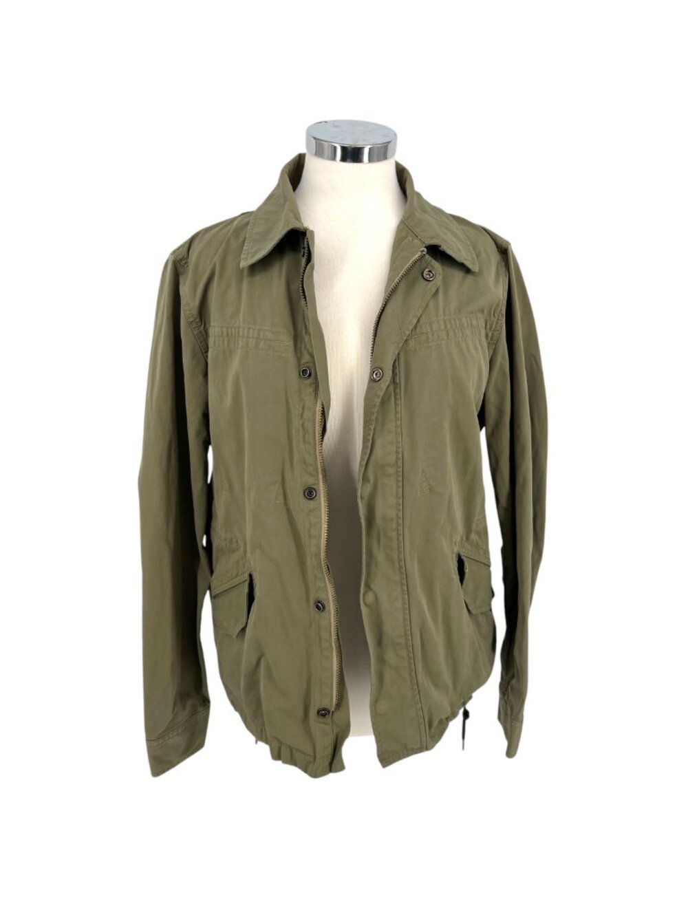 Theory Donaldson Sturdy Utility Jacket Military Olive Green Size Medium